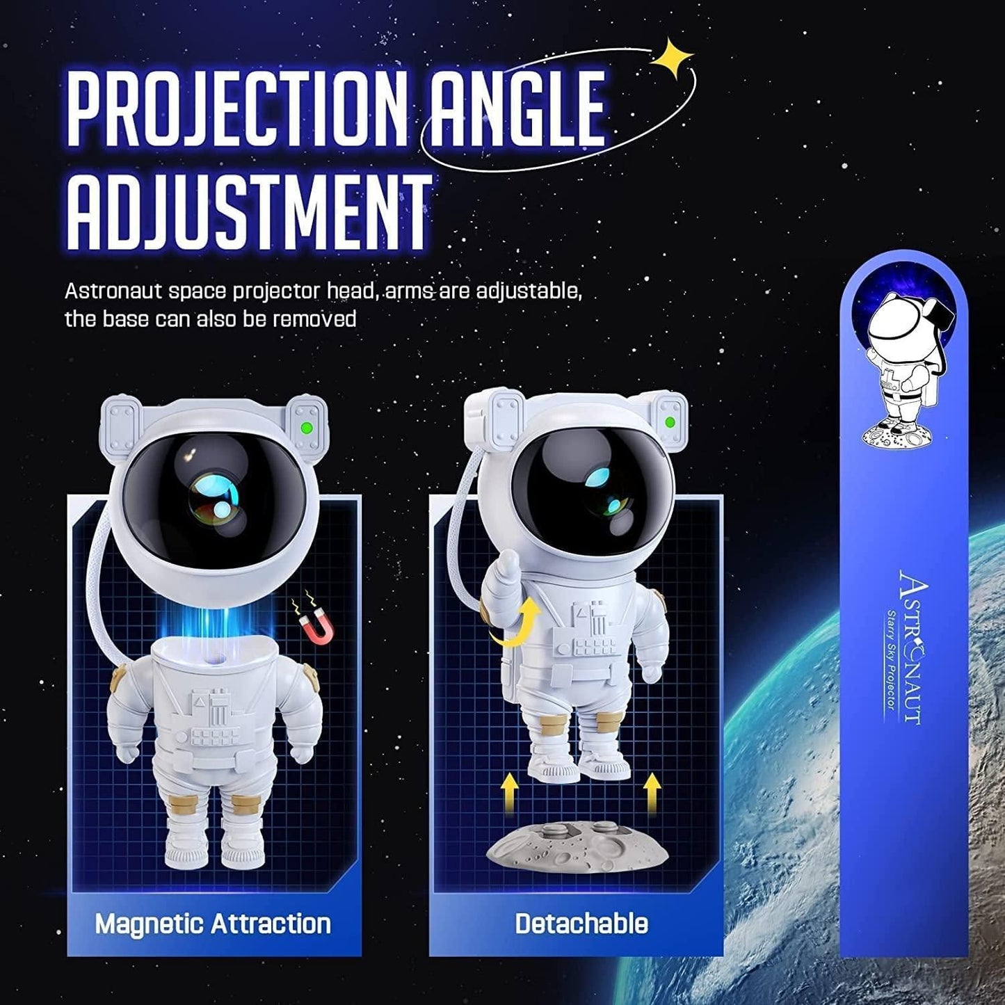 Astronaut Galaxy Projector™ | 360 Magnetic Head Rotation, Remote Control