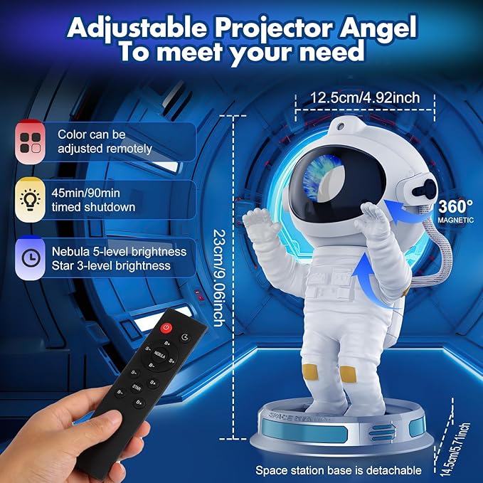 Astronaut Galaxy Projector™ | 360 Magnetic Head Rotation, Remote Control